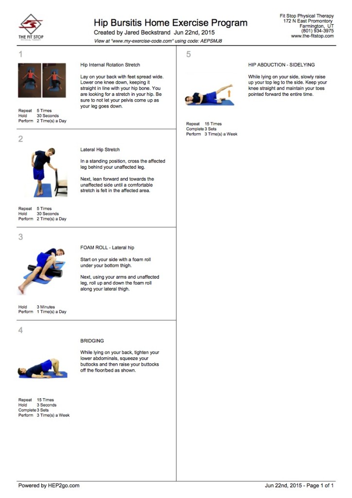 Hip Bursitis Home Exercises Fit Stop Physical Therapy