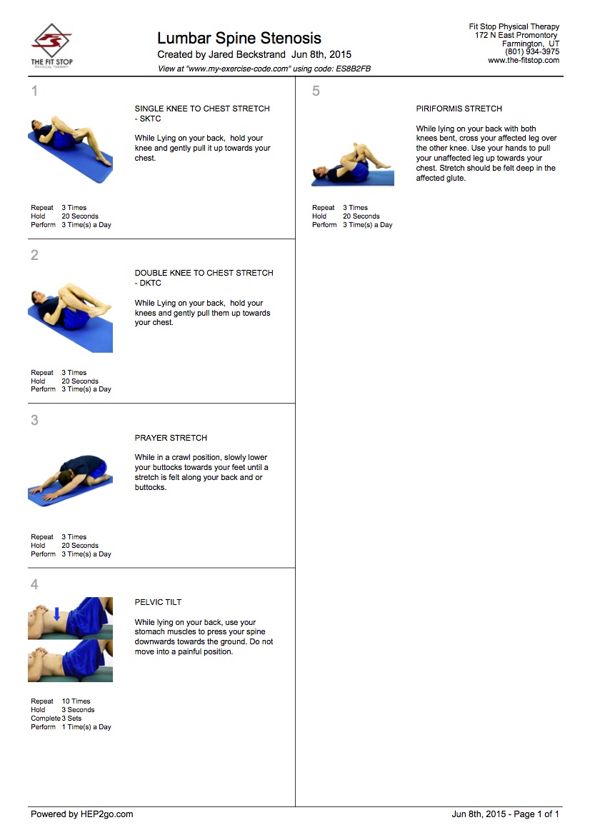 Lumbar Spine Stenosis Exercises