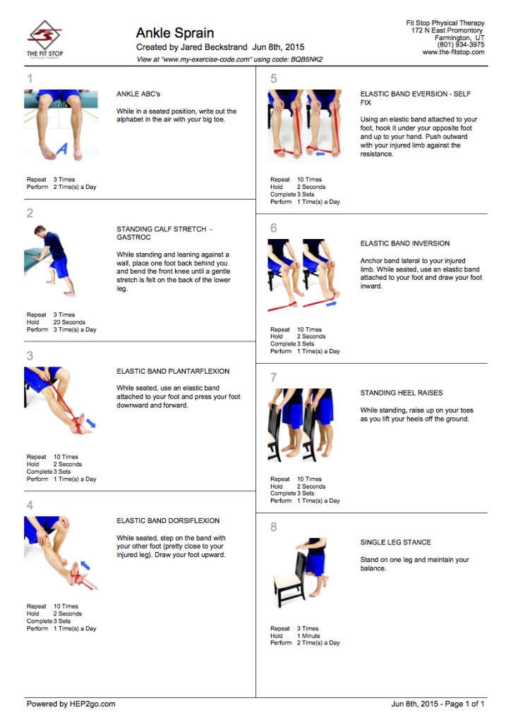 sprained ankle exercises