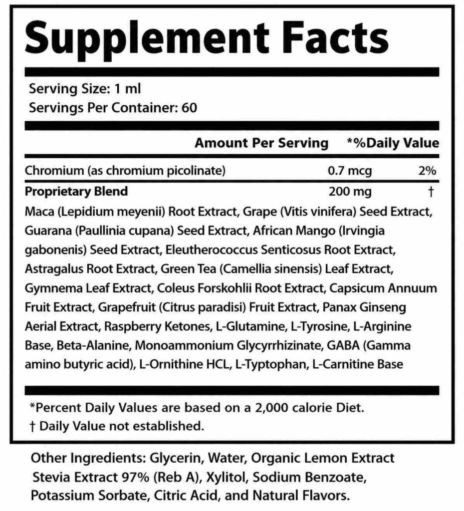 GlycoTide Supplement Facts