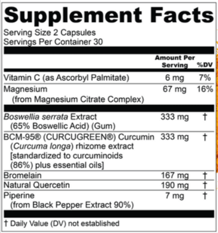 Golden Revive Plus Supplement Facts