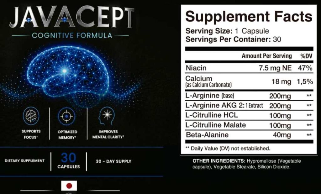 Javacept Supplement Facts