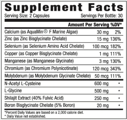 Pure Cellular Detox supplement facts